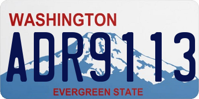 WA license plate ADR9113