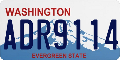 WA license plate ADR9114