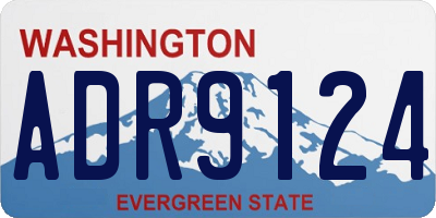 WA license plate ADR9124