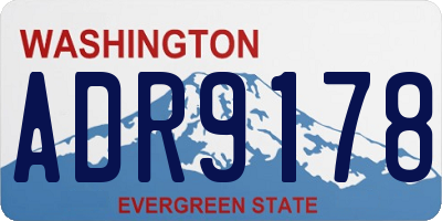 WA license plate ADR9178