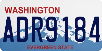 WA license plate ADR9184