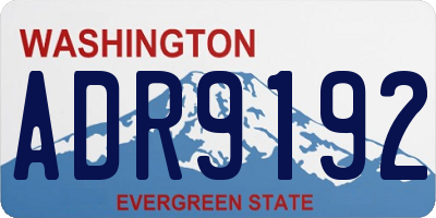 WA license plate ADR9192