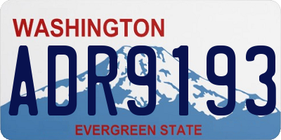 WA license plate ADR9193