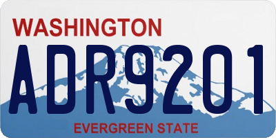 WA license plate ADR9201