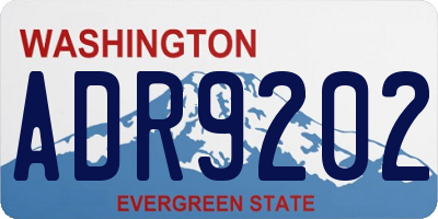 WA license plate ADR9202