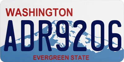 WA license plate ADR9206