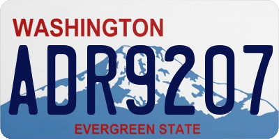 WA license plate ADR9207