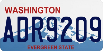 WA license plate ADR9209