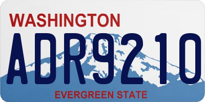 WA license plate ADR9210