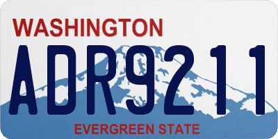 WA license plate ADR9211