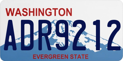 WA license plate ADR9212