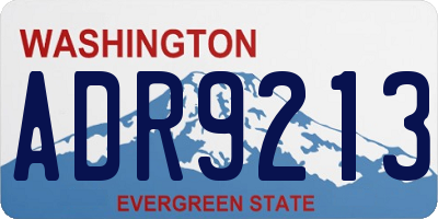 WA license plate ADR9213