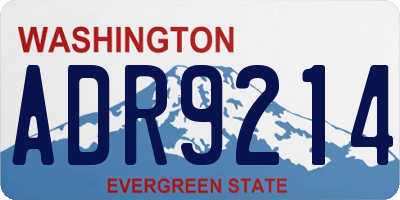 WA license plate ADR9214