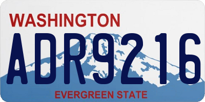 WA license plate ADR9216