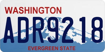 WA license plate ADR9218