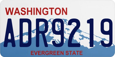 WA license plate ADR9219