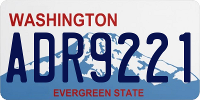 WA license plate ADR9221