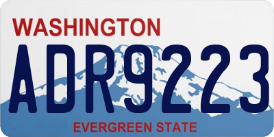 WA license plate ADR9223