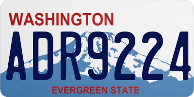 WA license plate ADR9224