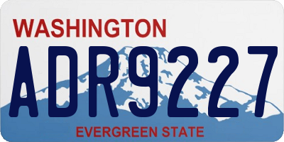 WA license plate ADR9227
