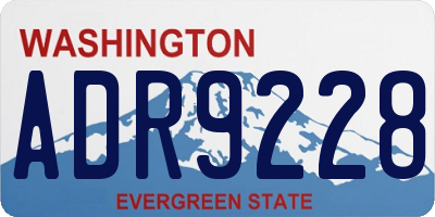 WA license plate ADR9228