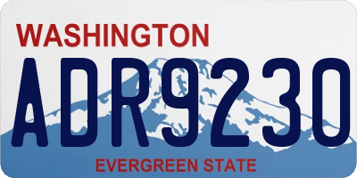 WA license plate ADR9230