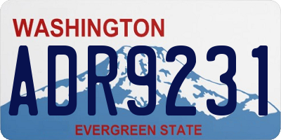 WA license plate ADR9231