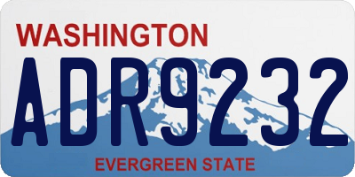 WA license plate ADR9232