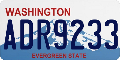 WA license plate ADR9233