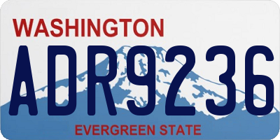 WA license plate ADR9236