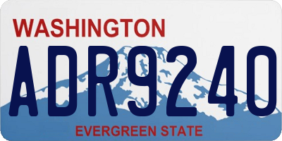 WA license plate ADR9240