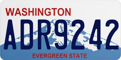 WA license plate ADR9242