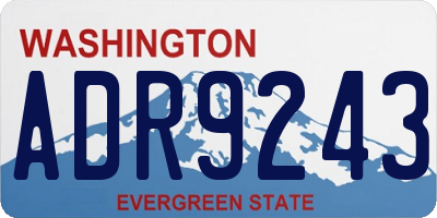WA license plate ADR9243