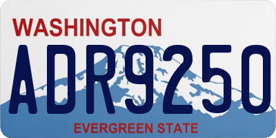 WA license plate ADR9250