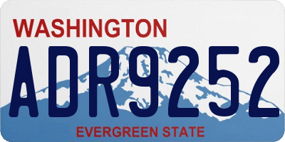 WA license plate ADR9252