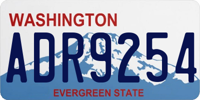 WA license plate ADR9254