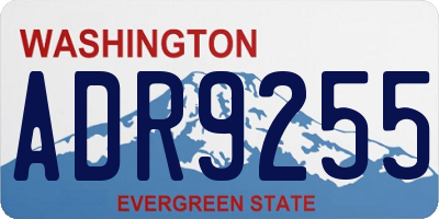 WA license plate ADR9255