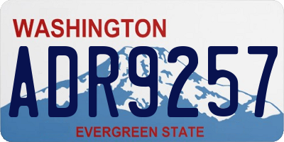 WA license plate ADR9257