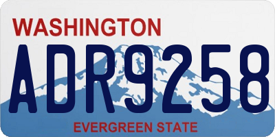 WA license plate ADR9258
