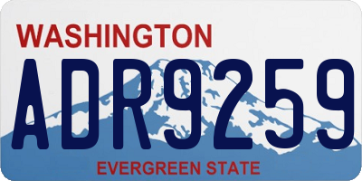 WA license plate ADR9259