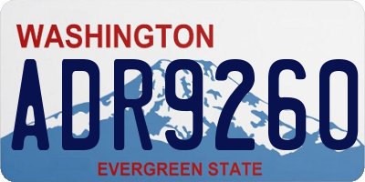WA license plate ADR9260