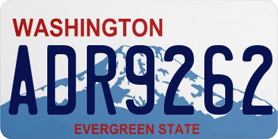 WA license plate ADR9262