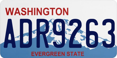 WA license plate ADR9263