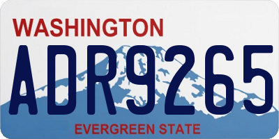WA license plate ADR9265