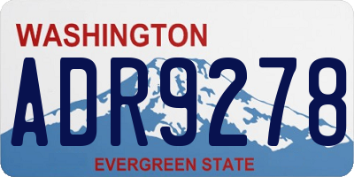 WA license plate ADR9278