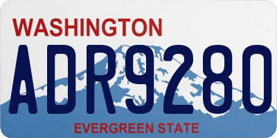 WA license plate ADR9280