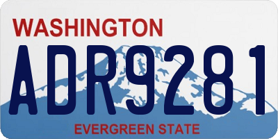 WA license plate ADR9281