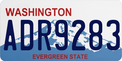 WA license plate ADR9283