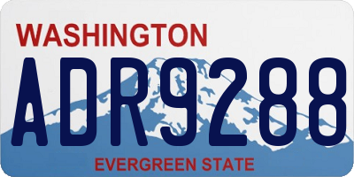 WA license plate ADR9288