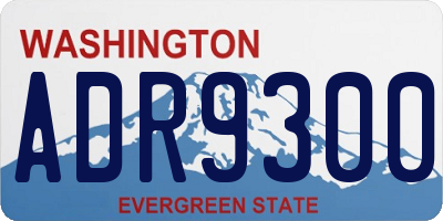 WA license plate ADR9300